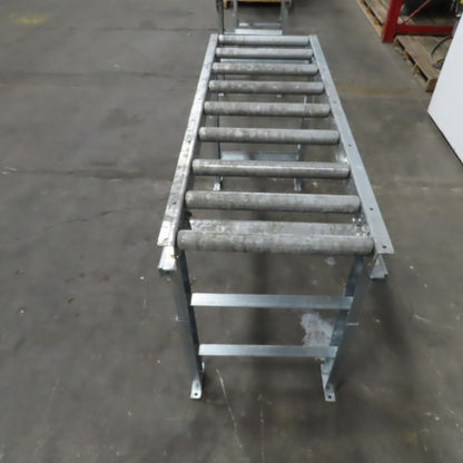 60" (5') OAL Steel Gravity Roller Conveyor 21" W 17-3/4" BF 6" Centers 1.9" OD