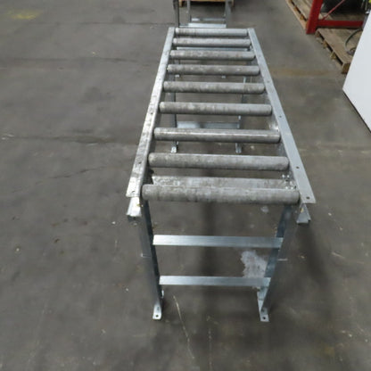 60" (5') OAL Steel Gravity Roller Conveyor 21" W 17-3/4" BF 6" Centers 1.9" OD