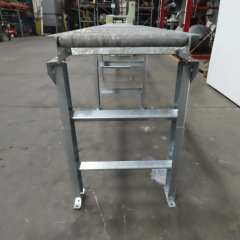 60" (5') OAL Steel Gravity Roller Conveyor 21" W 17-3/4" BF 6" Centers 1.9" OD