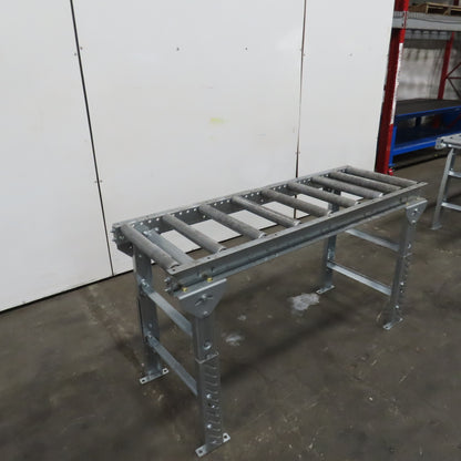 60" (5') OAL Steel Gravity Roller Conveyor 21" W 17-3/4" BF 6" Centers 1.9" OD