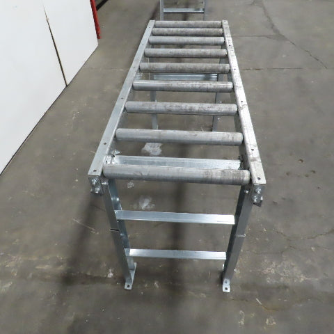 60" (5') OAL Steel Gravity Roller Conveyor 21" W 17-3/4" BF 6" Centers 1.9" OD
