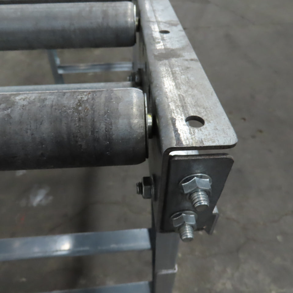 60" (5') OAL Steel Gravity Roller Conveyor 21" W 17-3/4" BF 6" Centers 1.9" OD