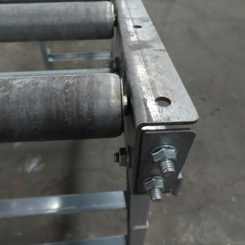 60" (5') OAL Steel Gravity Roller Conveyor 21" W 17-3/4" BF 6" Centers 1.9" OD