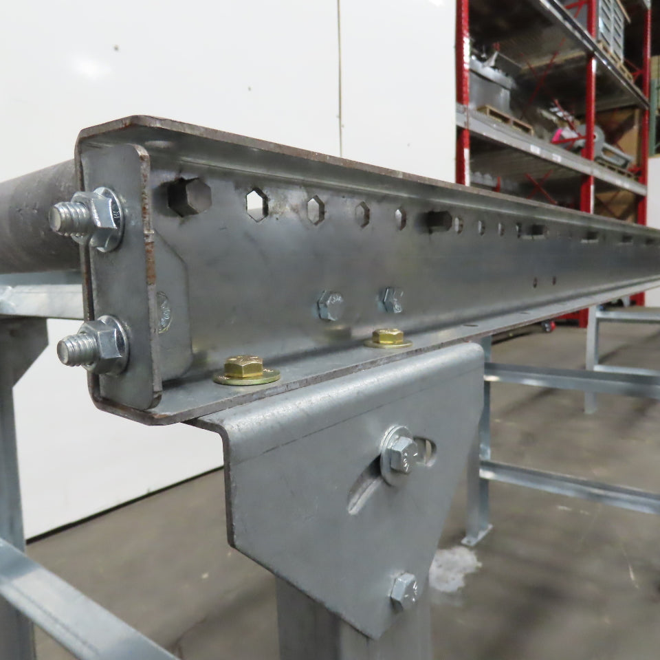 60" (5') OAL Steel Gravity Roller Conveyor 21" W 17-3/4" BF 6" Centers 1.9" OD