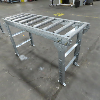 60" (5') OAL Steel Gravity Roller Conveyor 21" W 17-3/4" BF 6" Centers 1.9" OD