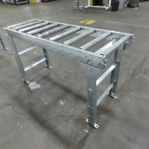 60" (5') OAL Steel Gravity Roller Conveyor 21" W 17-3/4" BF 6" Centers 1.9" OD