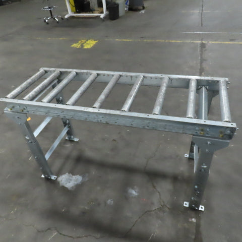 60" (5') OAL Steel Gravity Roller Conveyor 21" W 17-3/4" BF 6" Centers 1.9" OD