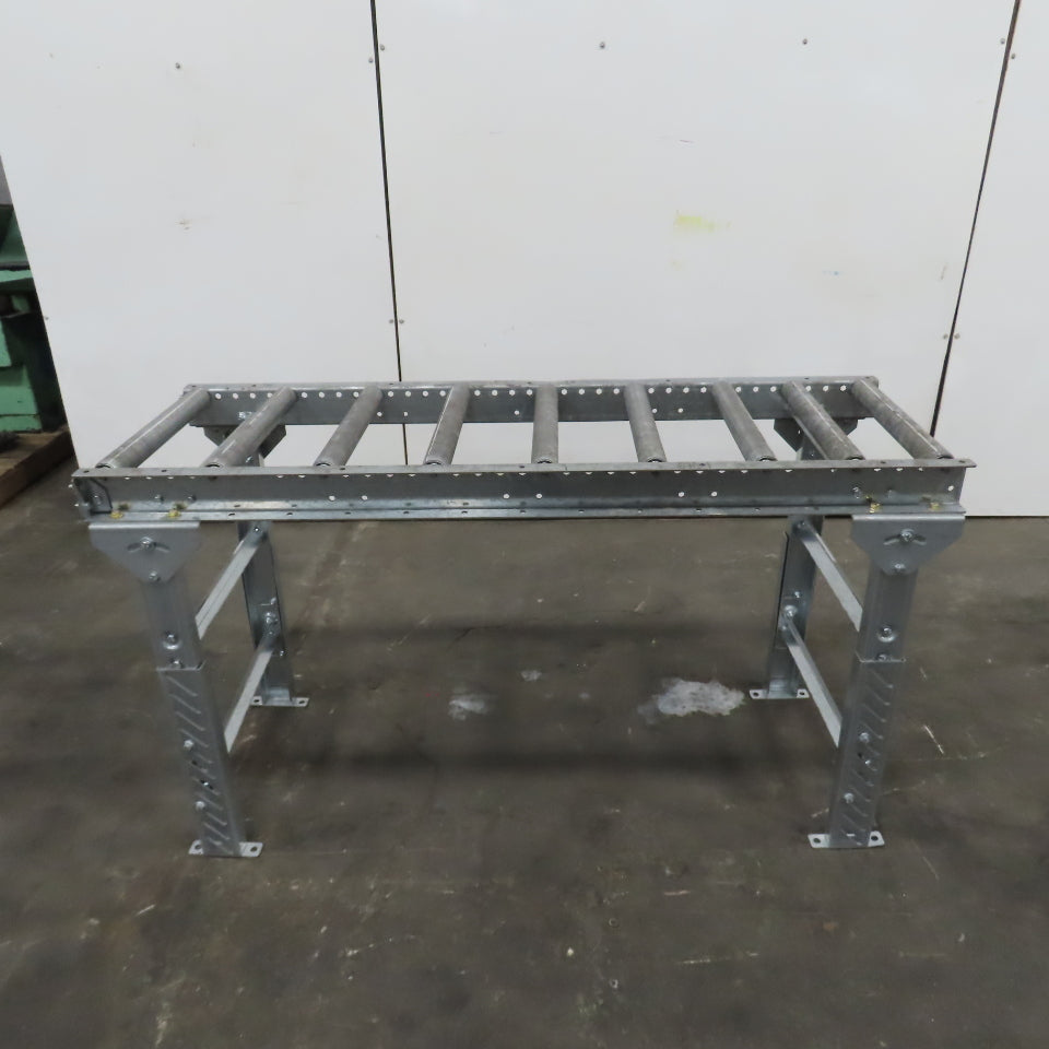 60" (5') OAL Steel Gravity Roller Conveyor 21" W 17-3/4" BF 6" Centers 1.9" OD