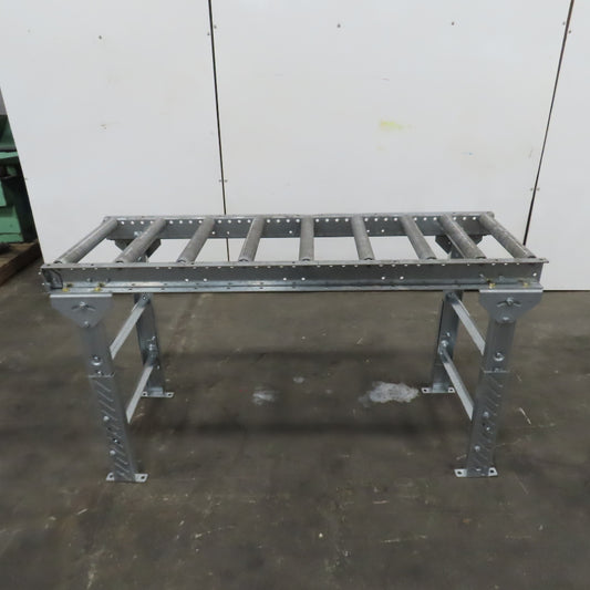 60" (5') OAL Steel Gravity Roller Conveyor 21" W 17-3/4" BF 6" Centers 1.9" OD