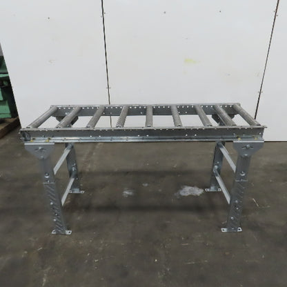 60" (5') OAL Steel Gravity Roller Conveyor 21" W 17-3/4" BF 6" Centers 1.9" OD