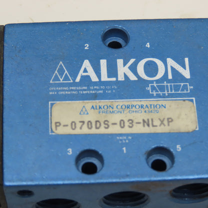 Alkon P-070DS-03-NLXP 5/2 Position Pneumatic Double Solenoid 24VDC Coil 1/4"NPT