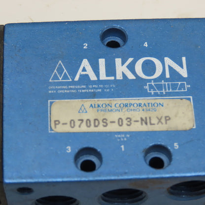 Alkon P-070DS-03-NLXP 5/2 Position Pneumatic Double Solenoid 24VDC Coil 1/4"NPT