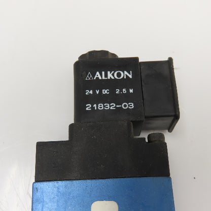 Alkon P-070DS-03-NLXP 5/2 Position Pneumatic Double Solenoid 24VDC Coil 1/4"NPT