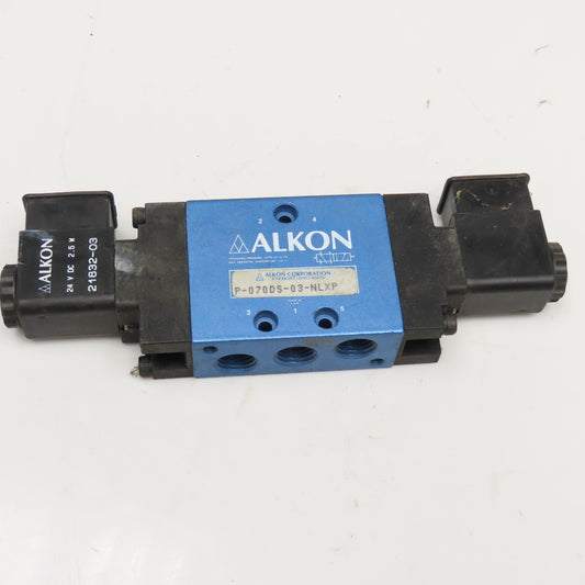 Alkon P-070DS-03-NLXP 5/2 Position Pneumatic Double Solenoid 24VDC Coil 1/4"NPT