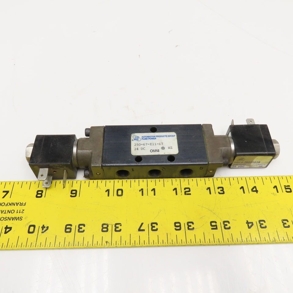 Automation Products 250-67-E11-67 1/8" NPT 5 Port Solenoid Pneumatic Valve 24VDC