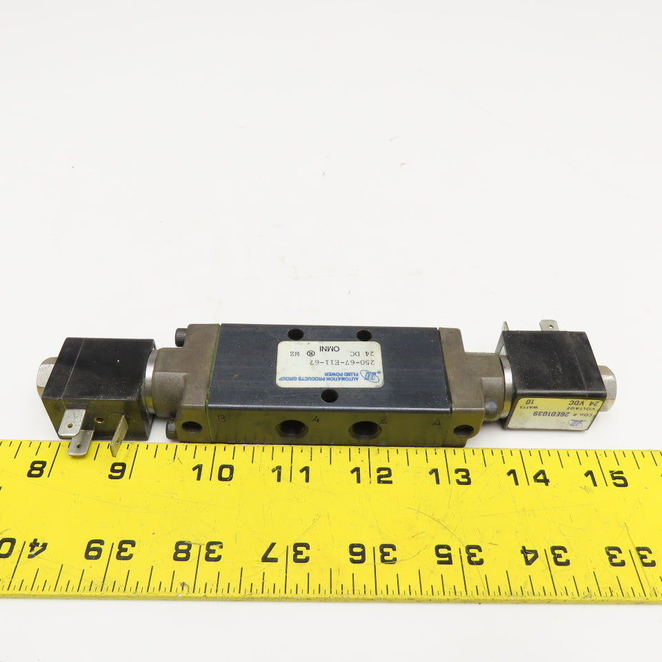 Automation Products 250-67-E11-67 1/8" NPT 5 Port Solenoid Pneumatic Valve 24VDC