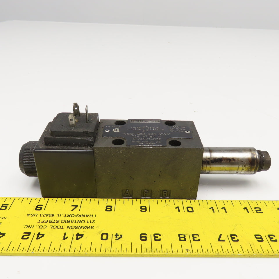 Denison A4D01 3203 0302 B1W01 4/3 Position Closed Center Hydraulic Valve 115V