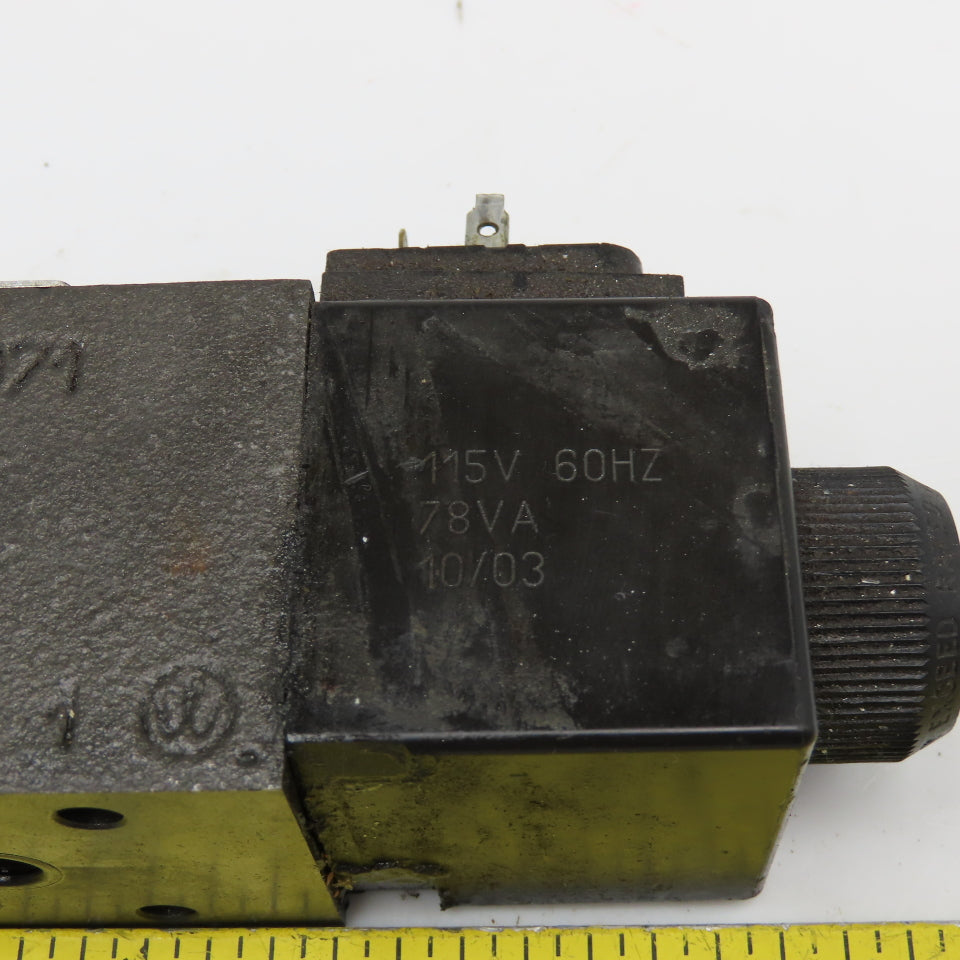 Denison A4D01 3203 0302 B1W01 4/3 Position Closed Center Hydraulic Valve 115V