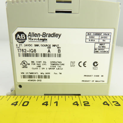 Allen Bradley 1762-IQ8 Ser A Rev B MicroLogix 8 PT 24VDC Sink / Source Input