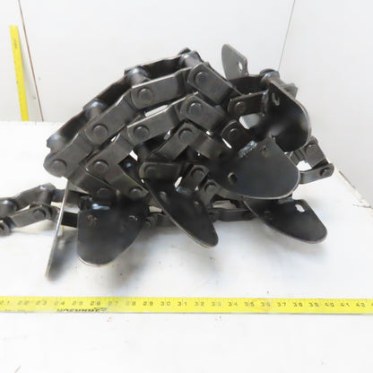 Rexnord WH82 Welded Steel Mill Chain 39 Links W/6 Weldon Attachments