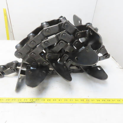 Rexnord WH82 Welded Steel Mill Chain 39 Links W/6 Weldon Attachments