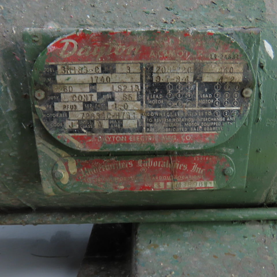 Dayton 3N183-C 3HP Hazardous Location Motor 1740RPM 220/440V 3PH LS213 Frame