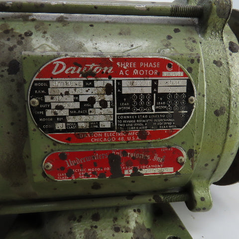Dayton 3N180-C 1HP Hazardous Location Motor 1740RPM 3PH W/Variable Speed Pulley