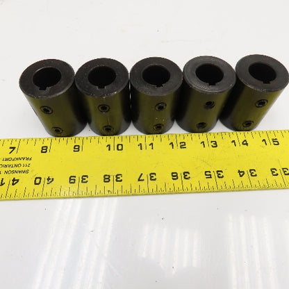 Climax RC-075-KW 3/4" Bore 3/16" Keyed Ridged Shaft Coupling Set Screw Lot Of 5