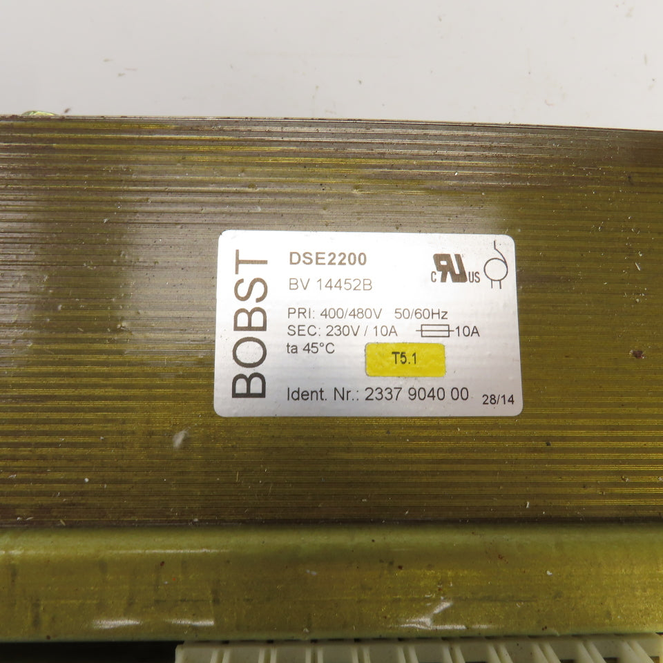 Bobst DSE2200 BV 14452B Transformer Pri 400/480V 50/60HZ Sec. 230V 10A