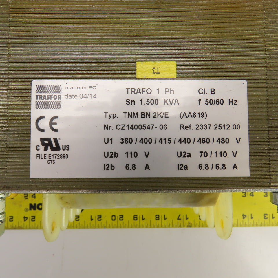 Trasfor TNM-BN-2K/E 1.5kVA Transformer Pri 380 To 480V Sec 70/110V Single Phase