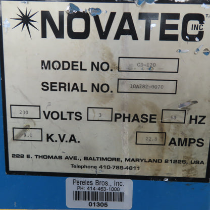 Novatec CD-120 Granulated Desiccant Dehumidifying Dryer 230V 3Ph 120Lbs