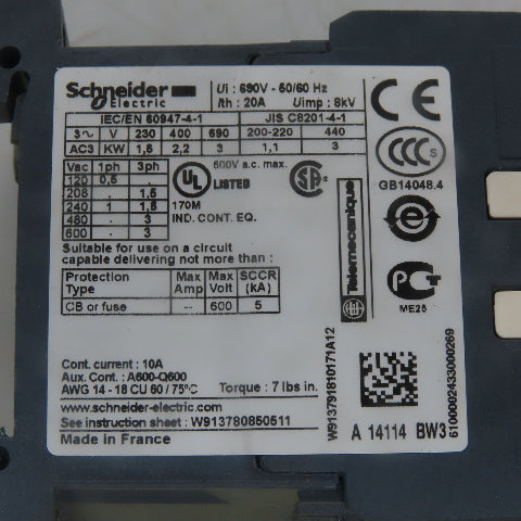 Schneider Electric LP4K0610BW3 3Hp Contactor Control Relay 24VDC Coil  Lot of 3