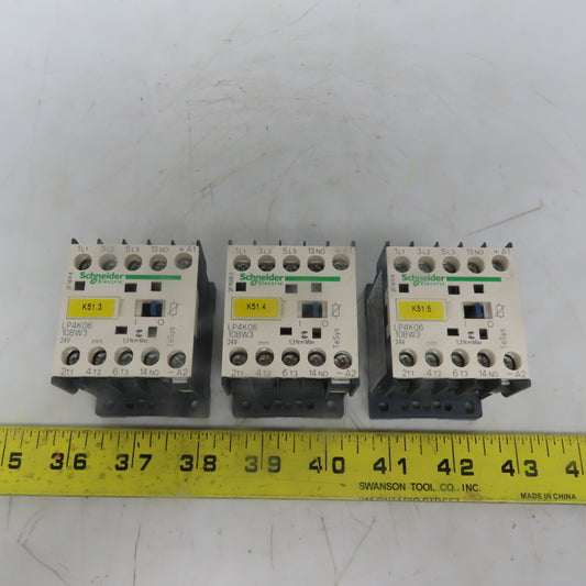 Schneider Electric LP4K0610BW3 3Hp Contactor Control Relay 24VDC Coil  Lot of 3