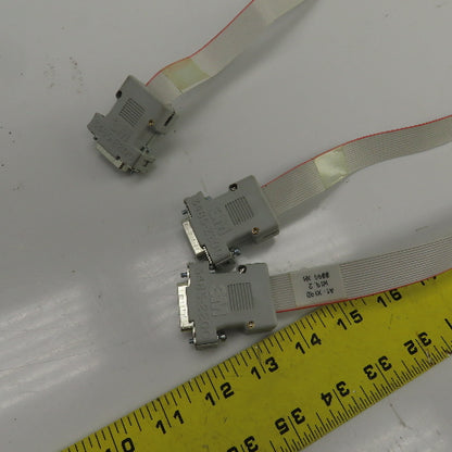 3M 3485-2200 15 Pin Male & Female Ribbon Cable Cordset 28" Long Lot Of 3