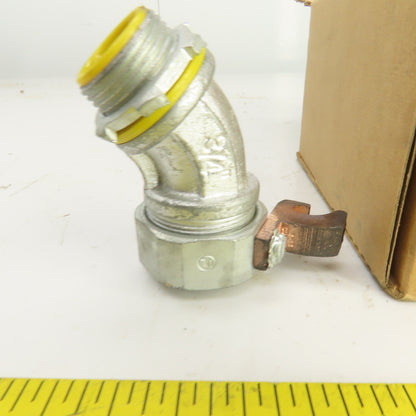 Crouse Hinds Co LTB7545GC 3/4" 45° Connector Ground Lug Insulated Lot of 7