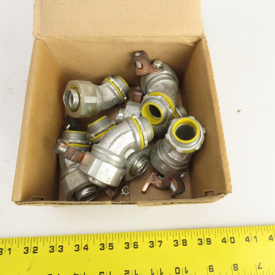 Crouse Hinds Co LTB7545GC 3/4" 45° Connector Ground Lug Insulated Lot of 7