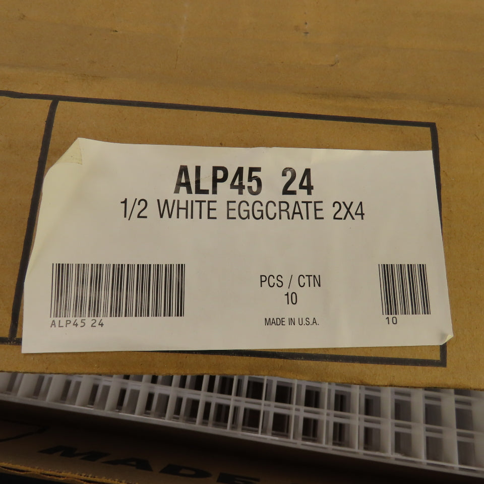 ALP45 24 White Plastic Eggcrate Styrene Louver 23-3/4" x 47-3/4" x 1/2" Lot Of 7