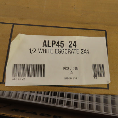 ALP45 24 White Plastic Eggcrate Styrene Louver 23-3/4" x 47-3/4" x 1/2" Lot Of 7