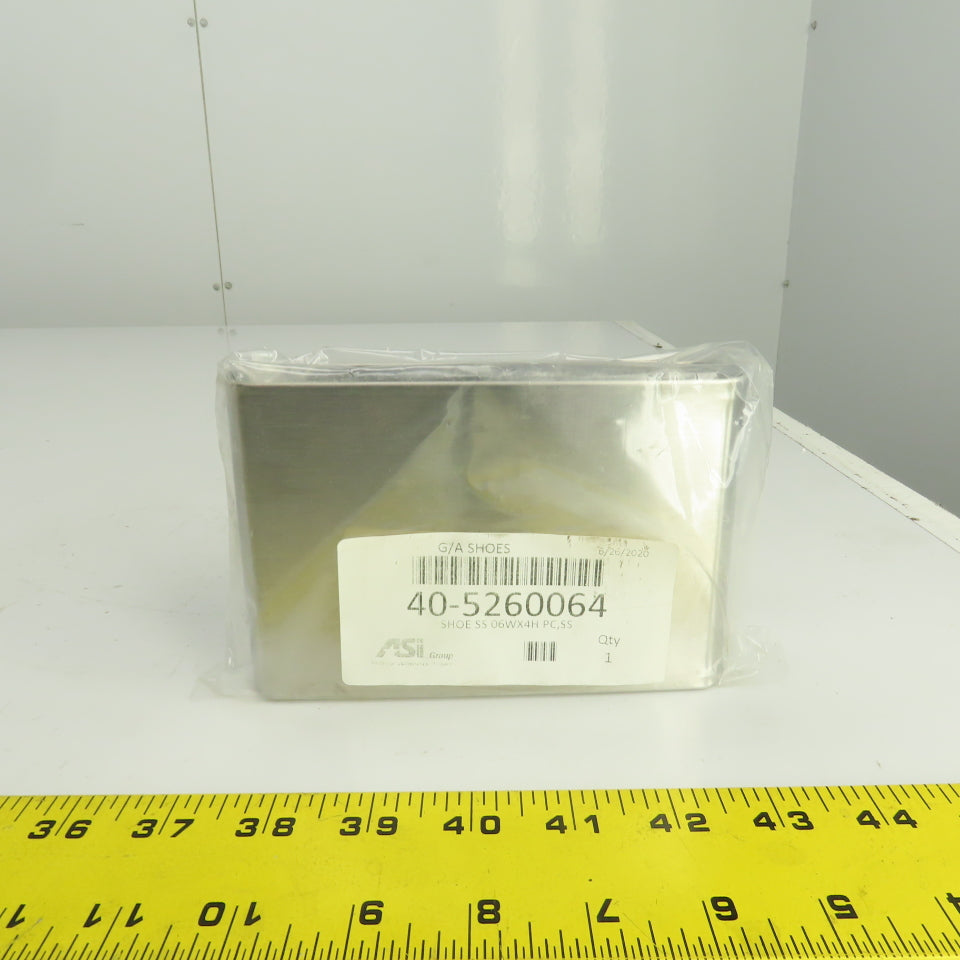 ASI Accurate Partitions 40-5260064 Stainless Steel G/A Shoe 6" x 4" H