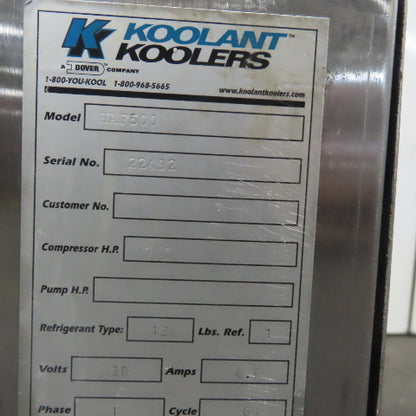 Koolant Koolers HAF500 Refrigerated Coolant Chiller Unit 1/2Hp 230V 1h AS/IS