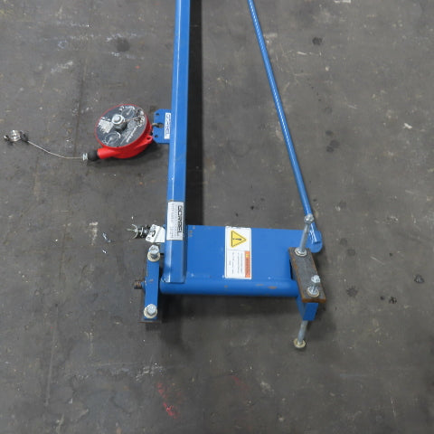 Gorbel 594278 8' Travel Post Mount Tool Balancer Over Arm Jib Crane 50Lbs.