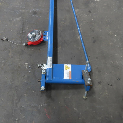 Gorbel 594278 8' Travel Post Mount Tool Balancer Over Arm Jib Crane 50Lbs.