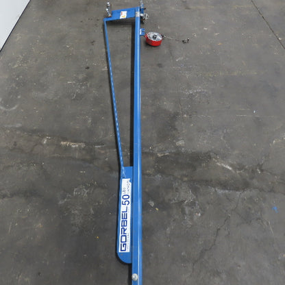 Gorbel 594278 8' Travel Post Mount Tool Balancer Over Arm Jib Crane 50Lbs.