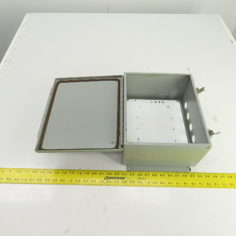 12" x 10" x 6" Steel Electrical Enclosure W/Backplate & Hinged Door