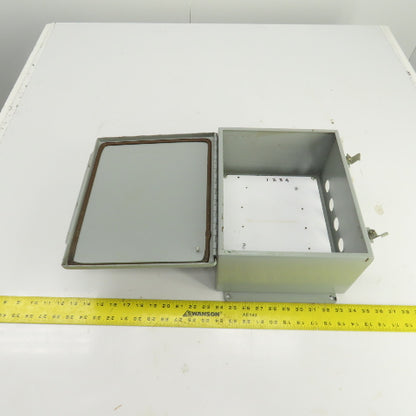 12" x 10" x 6" Steel Electrical Enclosure W/Backplate & Hinged Door