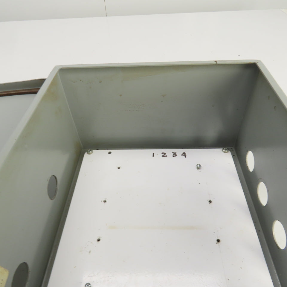 12" x 10" x 6" Steel Electrical Enclosure W/Backplate & Hinged Door