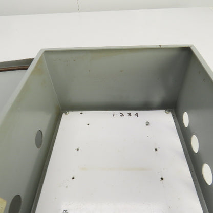 12" x 10" x 6" Steel Electrical Enclosure W/Backplate & Hinged Door