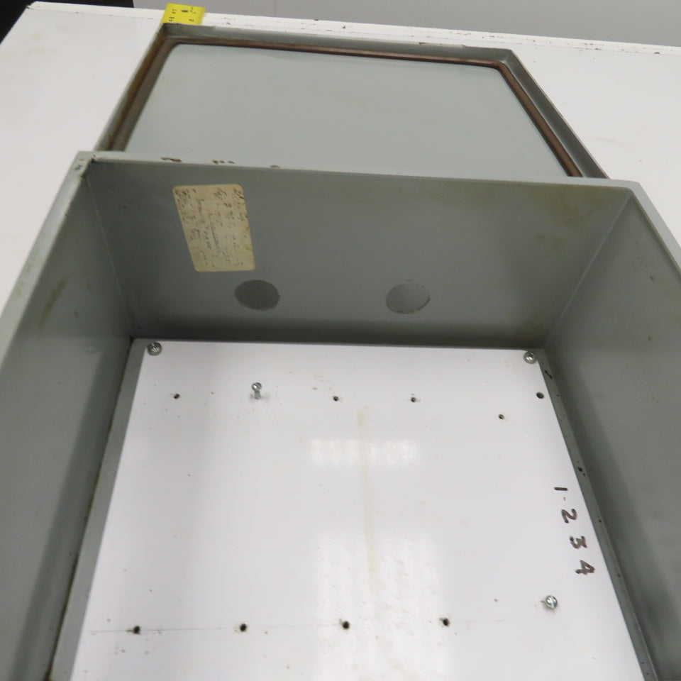 12" x 10" x 6" Steel Electrical Enclosure W/Backplate & Hinged Door