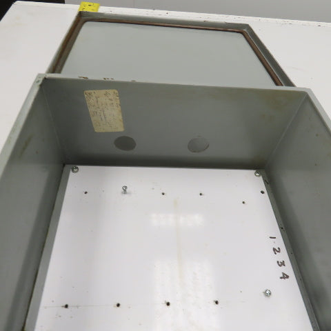 12" x 10" x 6" Steel Electrical Enclosure W/Backplate & Hinged Door