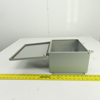 12" x 10" x 6" Steel Electrical Enclosure W/Backplate & Hinged Door
